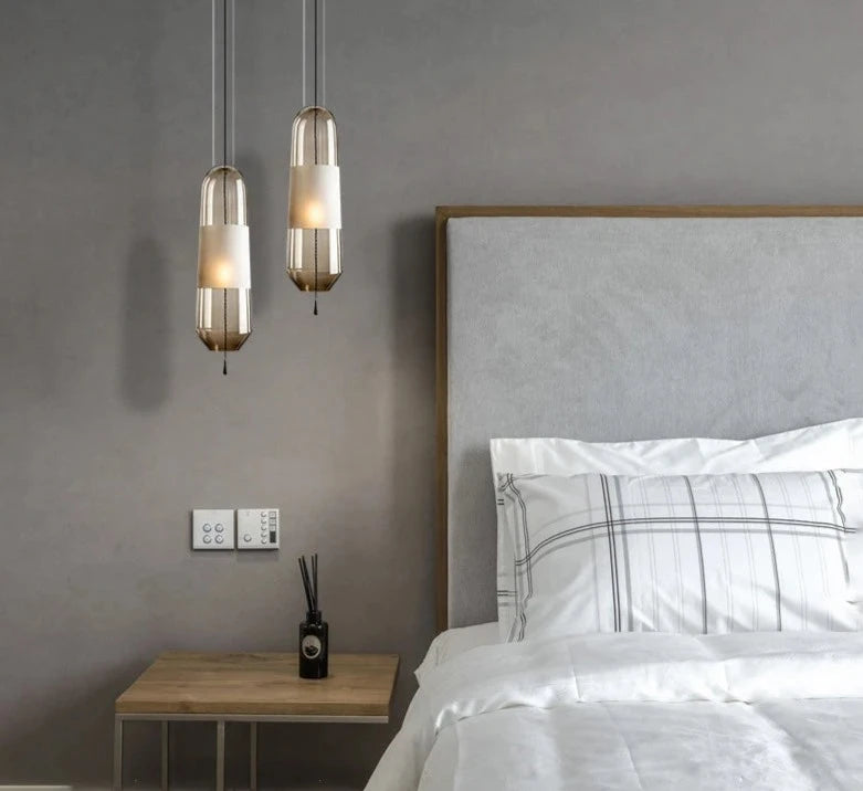 Modern Glass Pendant Lights Hanging Lamp for Dining Room Bedroom Led Light Fixtures Nordic Loft Industrial Home Decors Luminarias