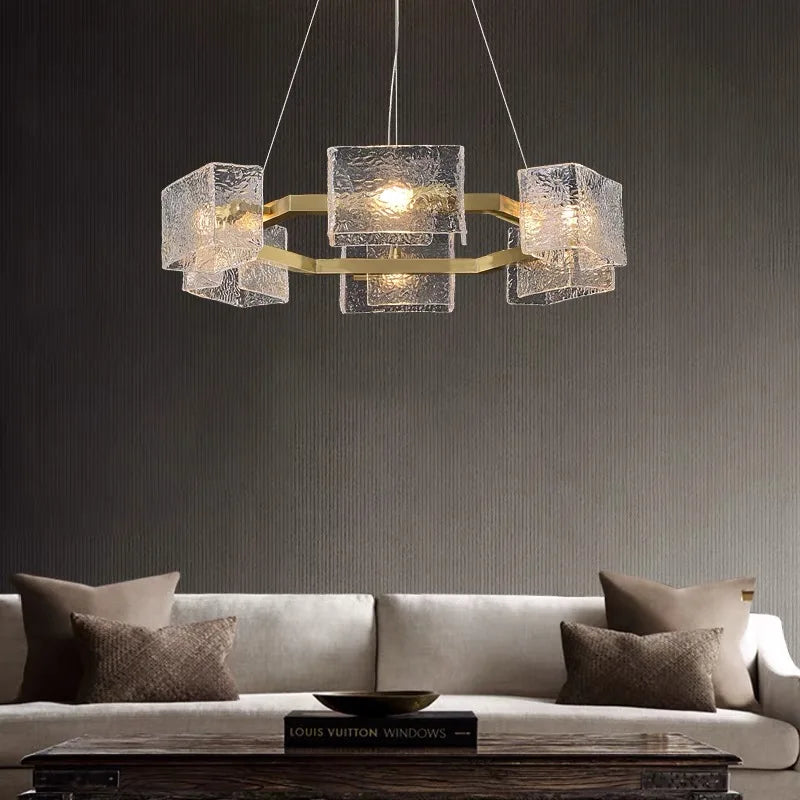 2025 New Creative Crystal Chandelier Modern Luxury Living Room Restaurant Pendant Light Irregular Luster Bar Table Hanging Lamps