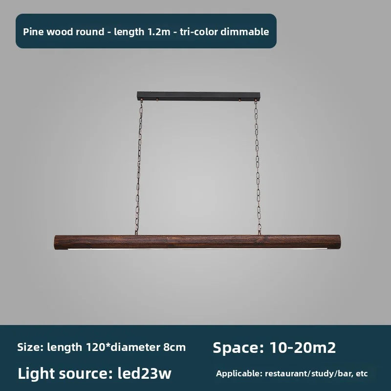 New Solid Wood Chandelier For Modern Minimalist Dining Bar Single-Line Chandelier For Tea Room Wooden Long Chandelier For Lounge