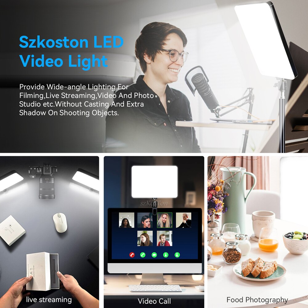 LED Fill Lamp Video Light Panel 2800-7000K Photography Lighting Live Stream Photo Studio Light Kit For Live Stream Tiktok