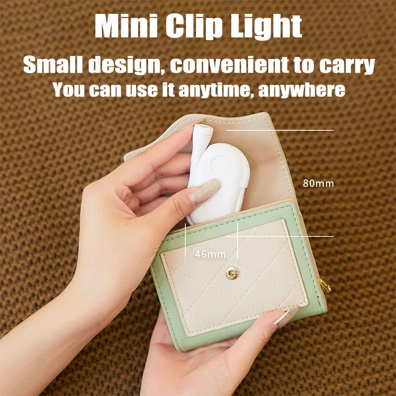 1-3PCS Mini Folder Clip Night Lamp Portable Book Night Light Eye Protection Desk Lamp Rechargeable For Bedroom Reading Lighting
