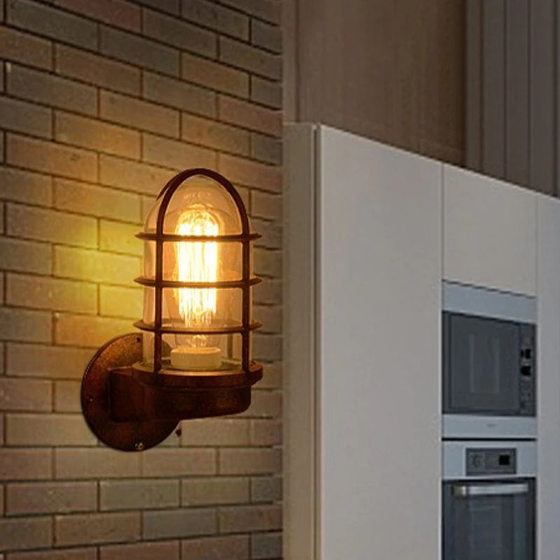 Retro Industrial Wall Lamp For Loft Coffee Bar Corridor Aisle Waterproof Outdoor Sconce Antique E27 Exterior Led Lights Fixture