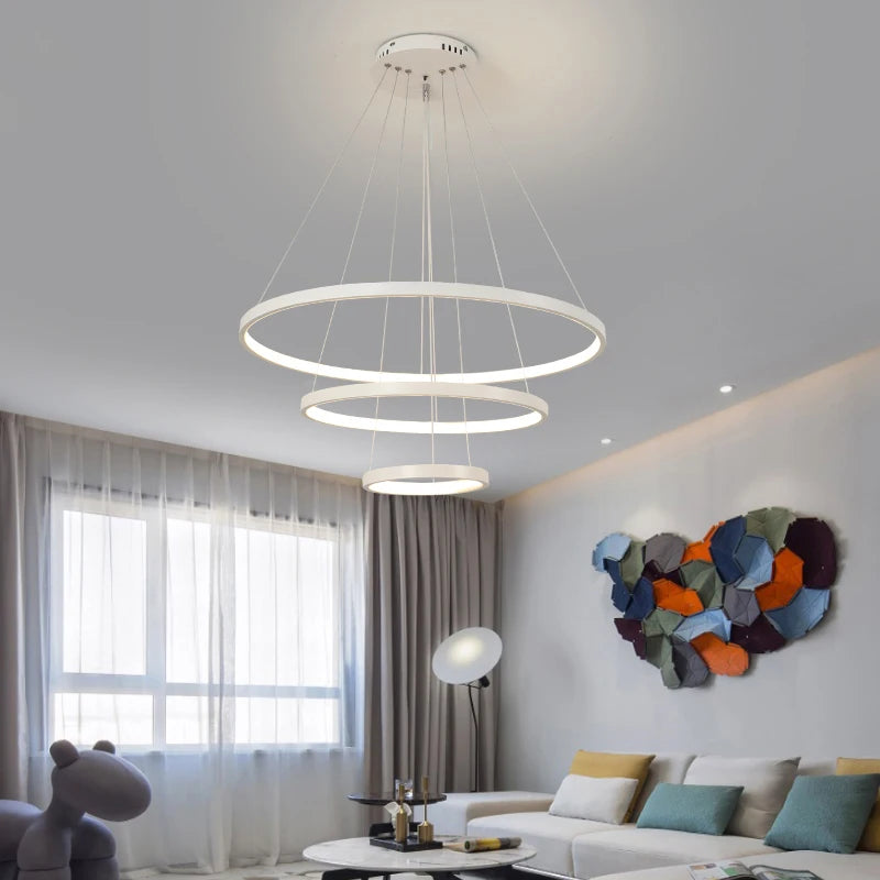 Modern led dining room chandeliers simple ring chandelier living bedroom Lights home indoor lighting decorative Pendant Lamps