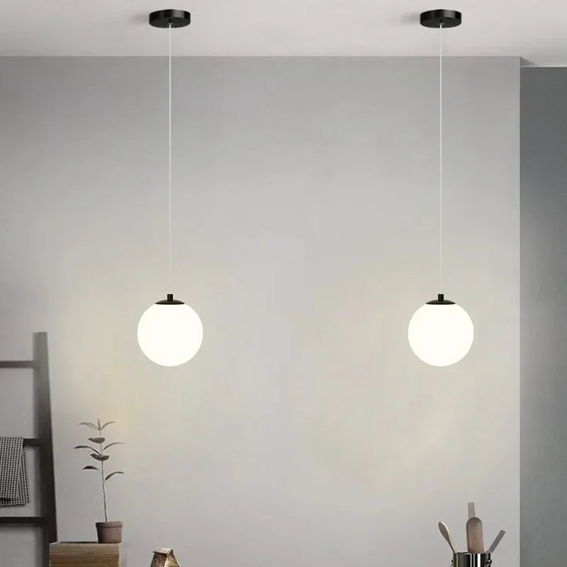 Modern Glass Chandeliers Lighting for Dining Room Bedroom Home Restaurant Bar Decor Hanging Bedside Lamp LED Pendant Lamps