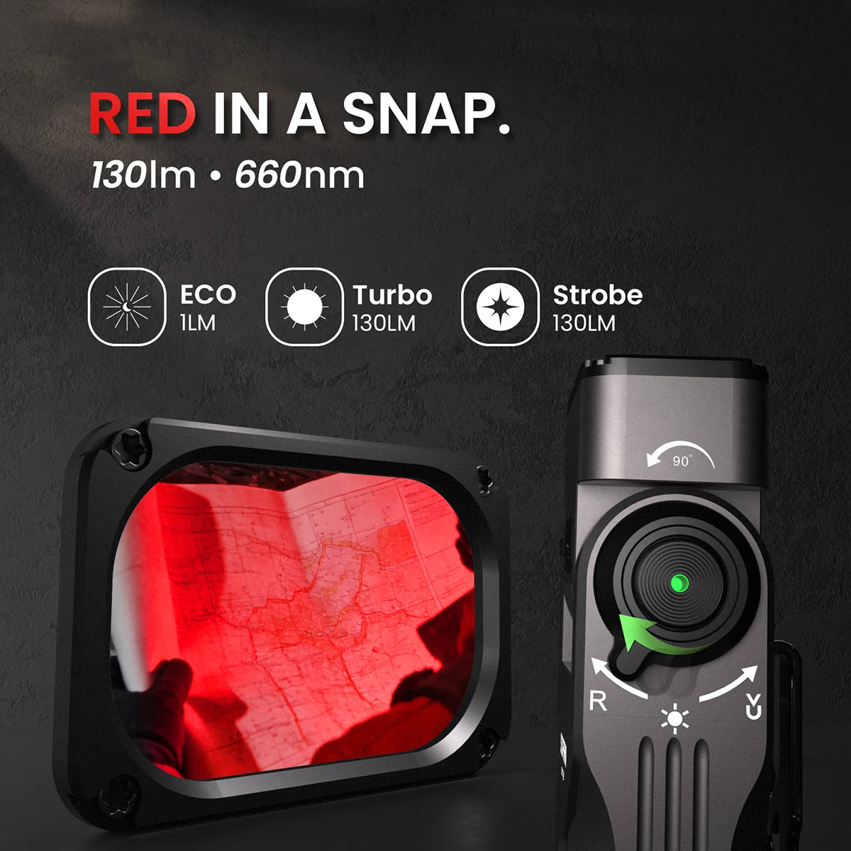 ST2 3000lm Tri-Light EDC Flashlight (SFT42R 6000K, 660nm Red & 365nm UV) - 21700 USB-C Rechargeable Multi-Function Tactical Torch