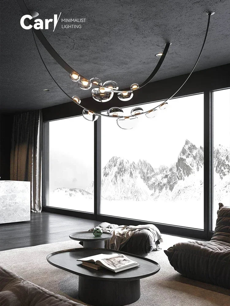 Modern Leather Belt Pendant Chandelier - Minimalist Designer Ceiling Light