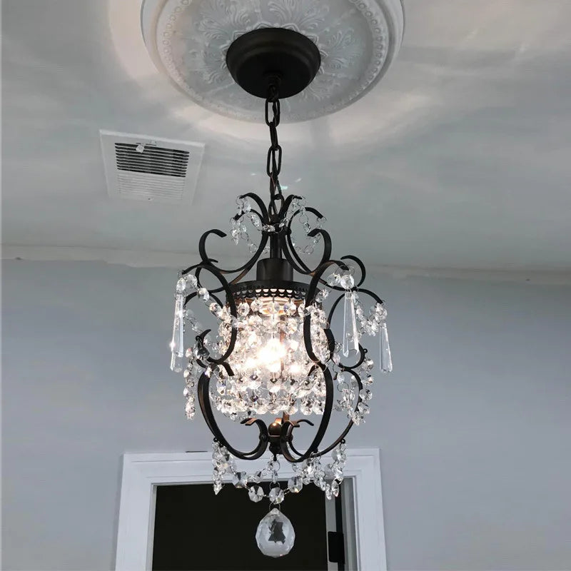 American Entrance Crystal Retro Chandelier Personalized Creative Aisle Entrance Corridor Foyer Cloakroom Bar Restaurant Light