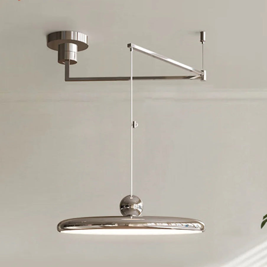 French Rocker Chrome LED Chandelier - Displaceable Modern Hanging Lamp