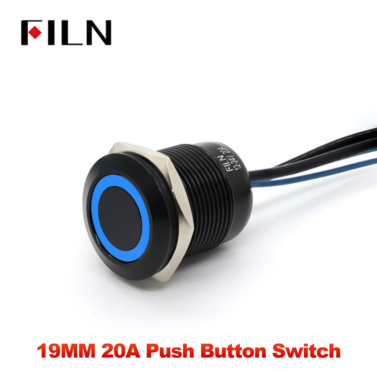 19mm 20A Push Button Switch - IP66 Waterproof Metal LED Light
