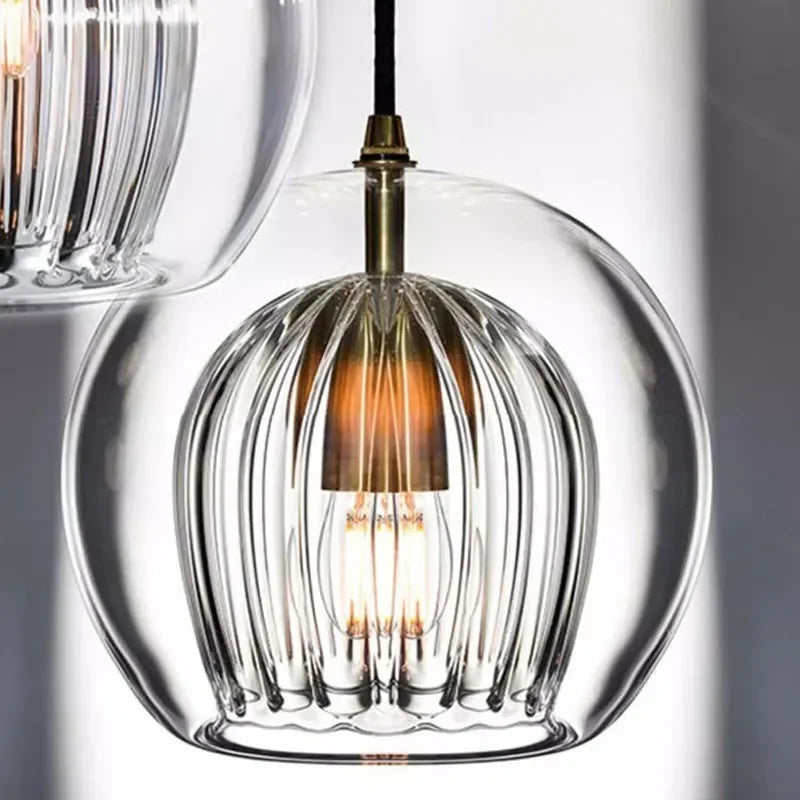 Modern Glass Pendant Light LED Hanging Lamp for Dining Room Living Room Coffee Shape Home Indoor Decors Lighting Fixtures