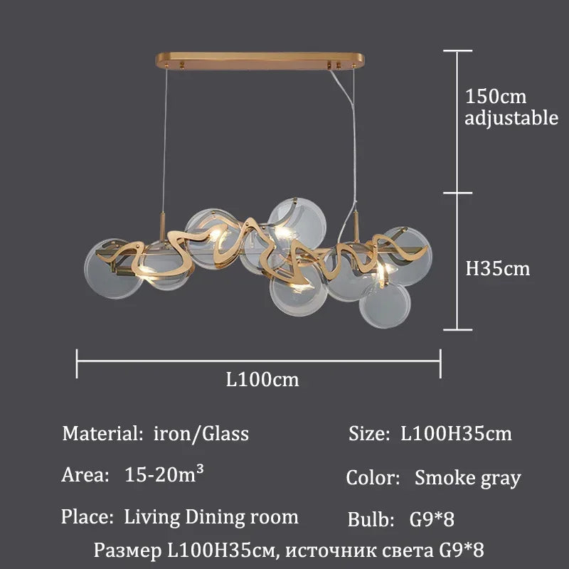 Light Luxury Modern Creative Cloud Glass Pendant Light Simple All Copper Lighting Room Decor for Living Rooms Villa Restaurant