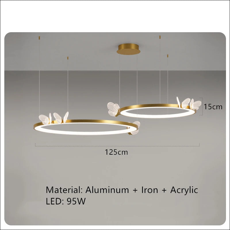 Nordic Luxury Butterfly LED Lights High Quality Bedside Lamp for Bedroom Restaurant Living Room Decoration Acrylic Chandelier