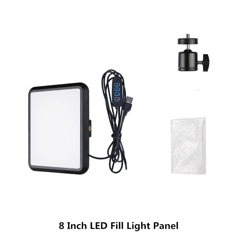 LED Fill Lamp Video Light Panel 2800-7000K Photography Lighting Live Stream Photo Studio Light Kit For Live Stream Tiktok