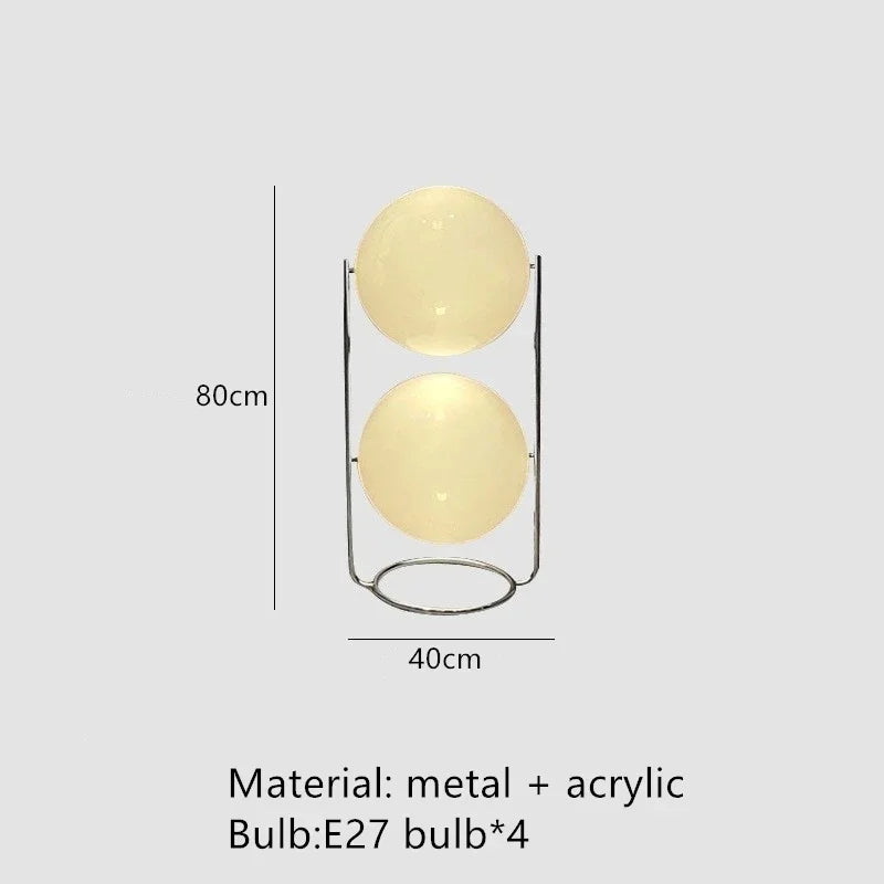 Nordic Designer Acrylic Ball Floor Lamp Electroplated Chrome Living Room Corner Atmosphere Reading Light LED Standing Lighting