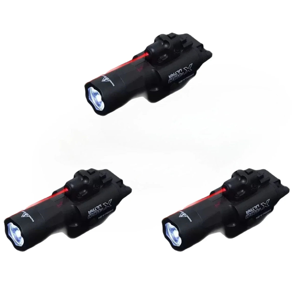 X400 Mini Pistol Flashlight with Strobe Mode - Compact LED Weapon Light for Picatinny & GL Rails