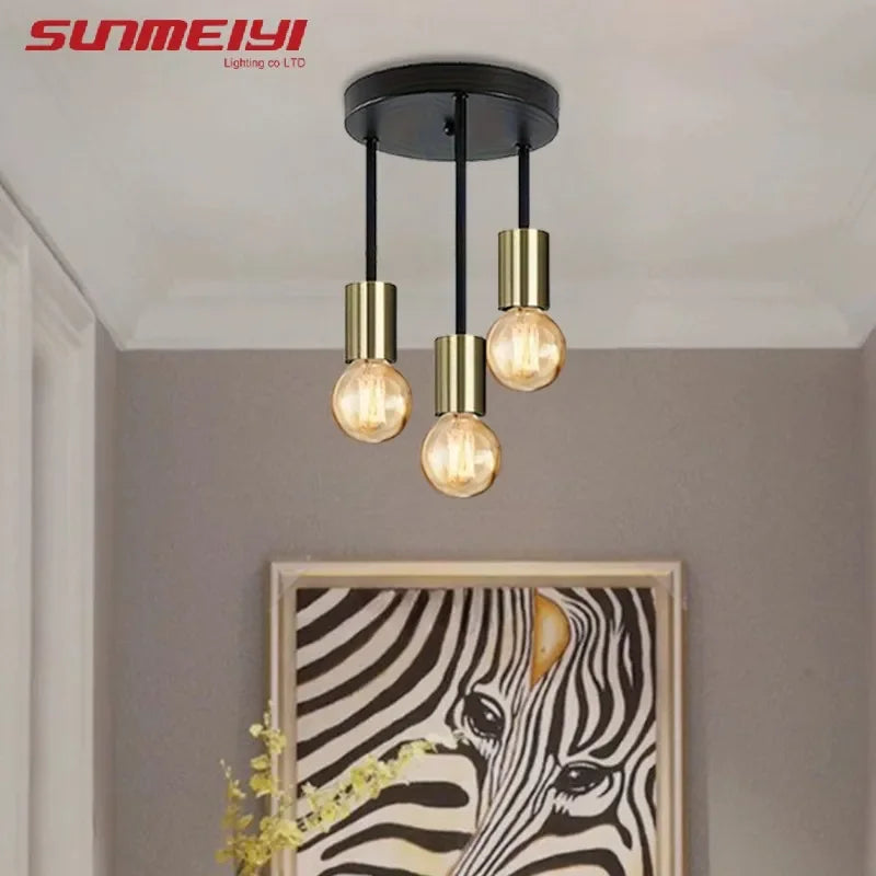 E27 Bulb Modern LED Ceiling Light Black - Energy Saving, Living Room, Bedroom, Kitchen, Easy Installation, Bulb