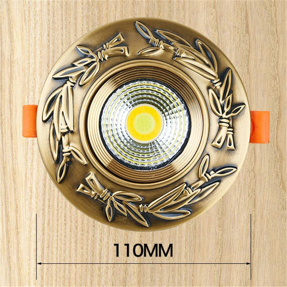 Garland Copper Recessed Ceiling Led Spot Light Home Decor Living Room Kitchen 7.5Cm Hole 220V 110V 3W 10W Luxury Bull Eye Lamp