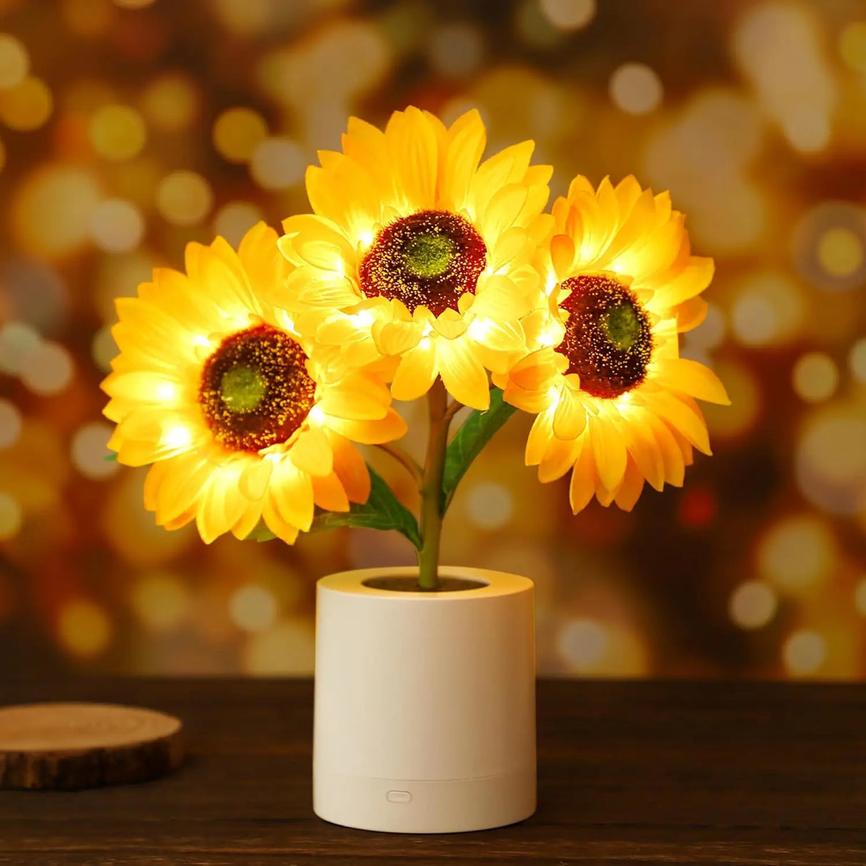 Pink Rose Flower Cordless Touch Lamp LED Artificial Flowers Gifts for Her Wife Girlfriend Small Table Lamp Night Light