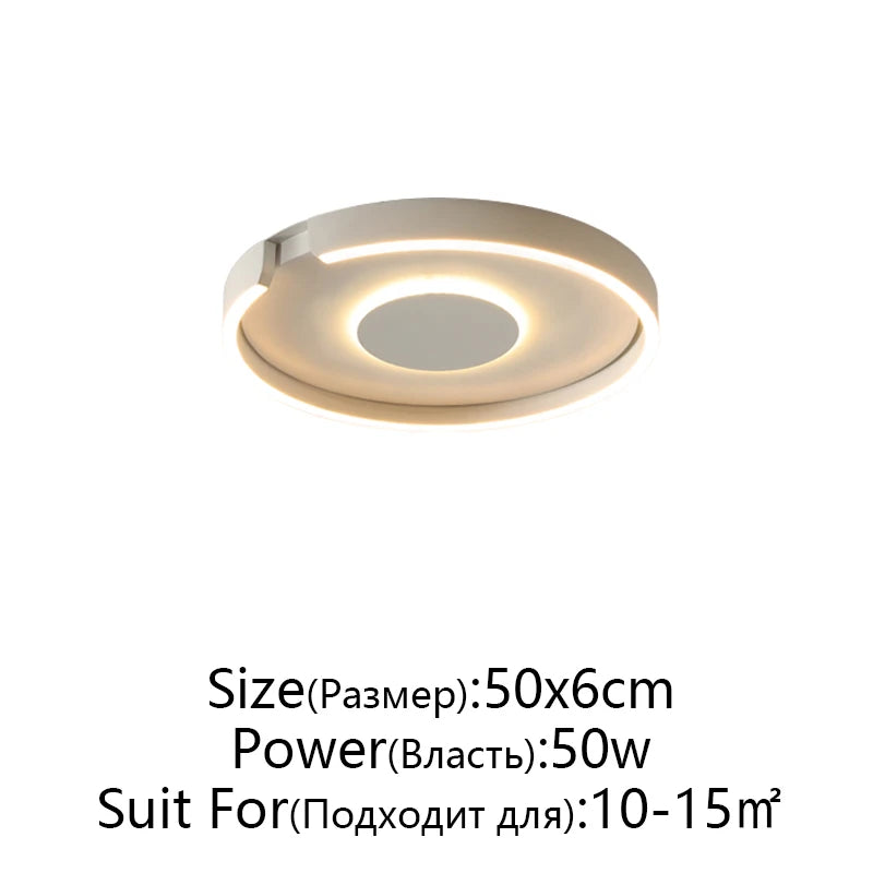 Rose Gold LED Ceiling Light - Modern Circular Dimmable Flush Mount Lamp