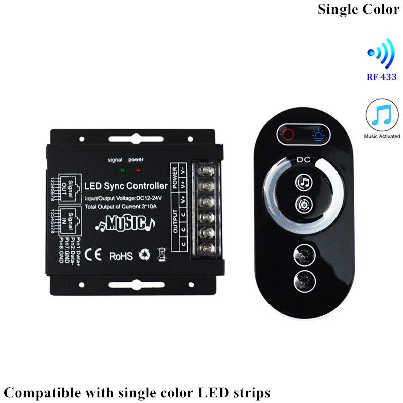 Remote Controller Touch Screen Remote Control Single color Dimmer CCT RGB RGBW RGBCCT LED strip Music Activated receiver
