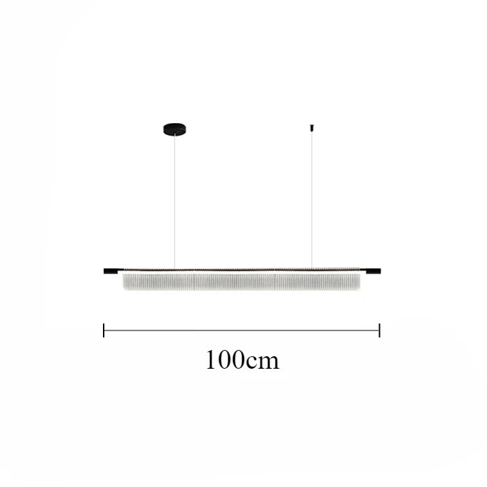 Simple Acrylic Linear LED Chandelier for Dining Table Kitchen Island Restaurant Bar Office Study Modern Iron Strip Pendant Light