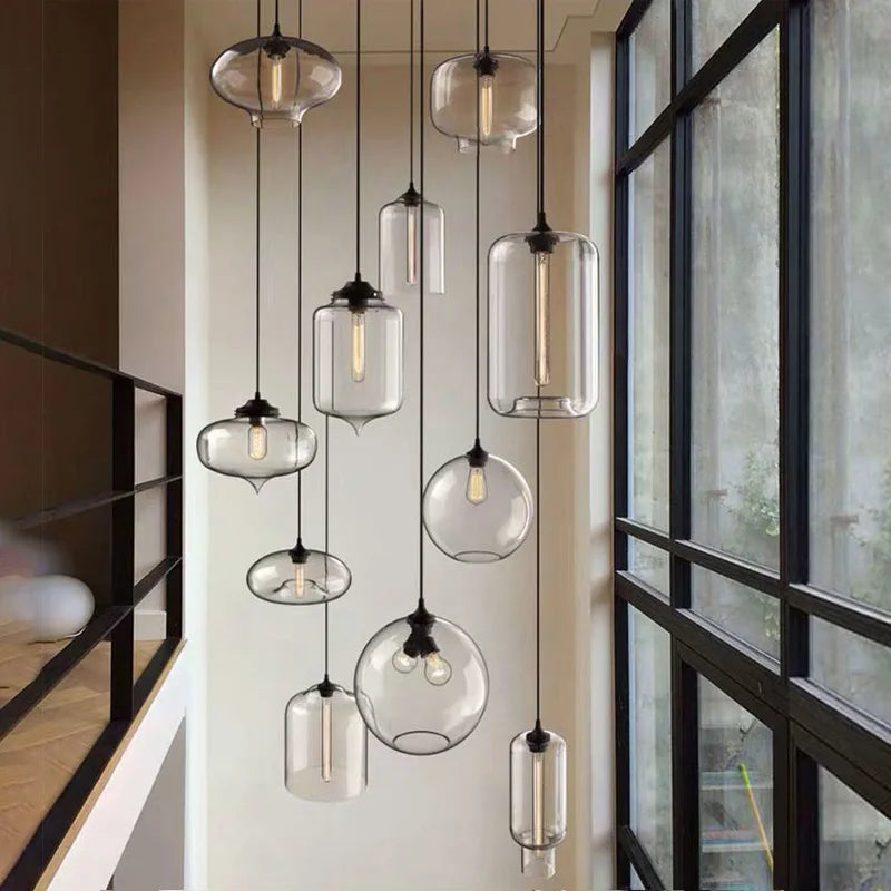 Caren Lighting handmade Glass Modern Nordic hanging loft Glass Pendant Light decor Lights Fixtures led filament dinningroom Lamp