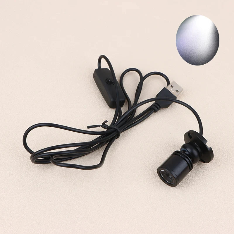 LED USB 5V 3W Led Spot Light Surface Mounted Cabinet Showcase Counter Jewelry Lamp Rotatable Angle Ceiling Mini Spotlight