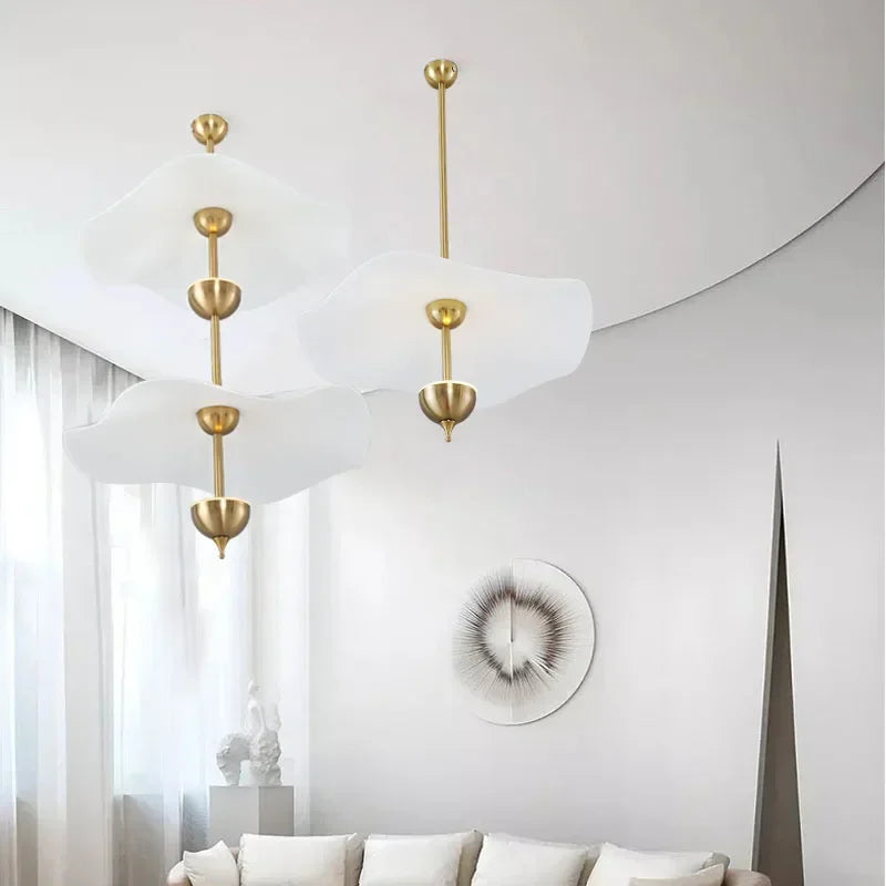 Lotus Leaf Hanging Lamps for Ceiling Staircase Restaurant Living Room Pendant Light Hotel Lobby Chandelier Room Decor Mood Light