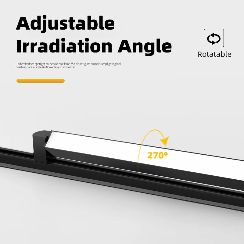 LED Track Light System & Rail Kit - Modern Ceiling Floodlight Spot Lighting Fixture for Living Room, Bedroom, Office & Clothing Store