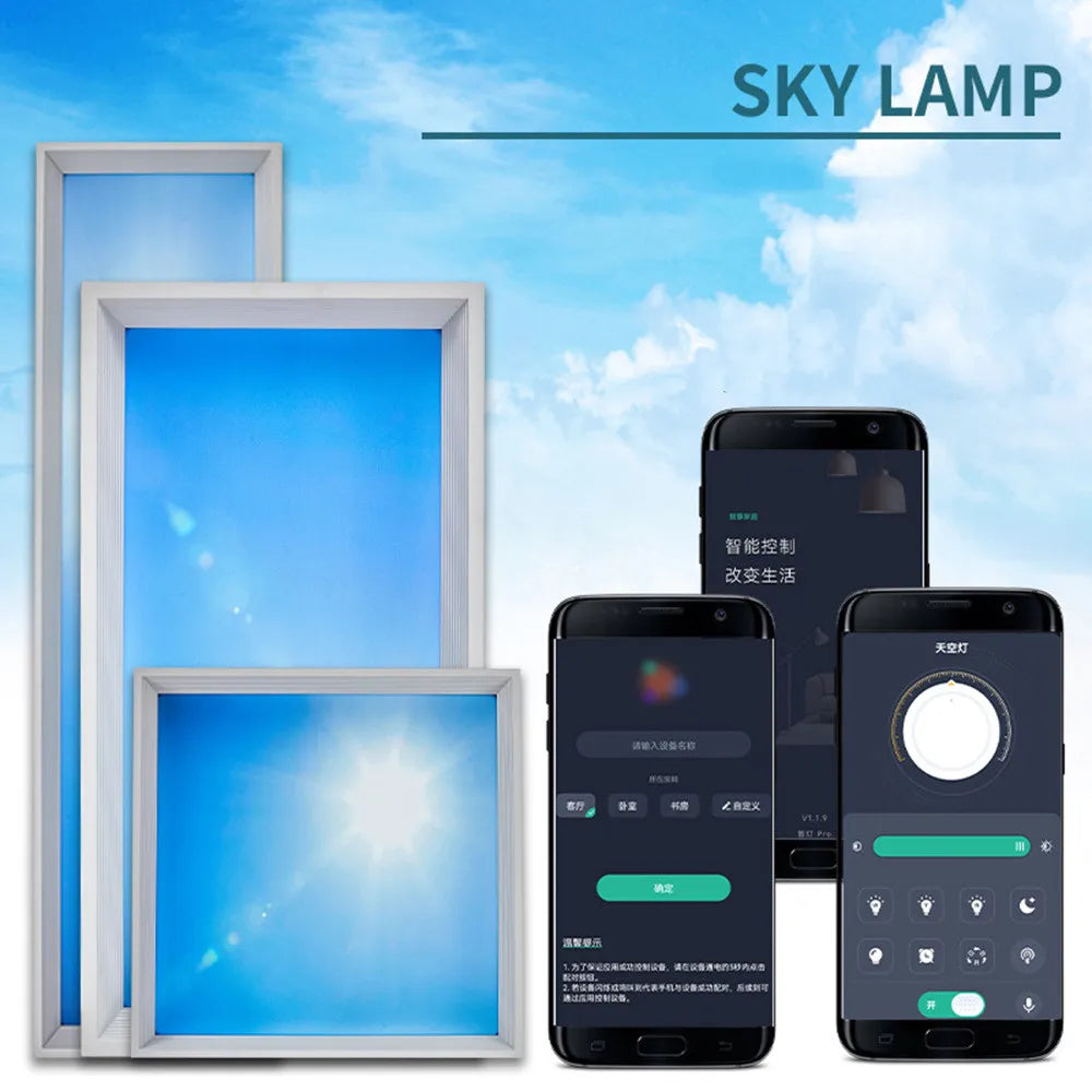 220V New Style Blue Sky Smart Ceiling Lamp for Bathroom Living Room Kitchen Natural Lighting Indoor Decor Remote Control And App