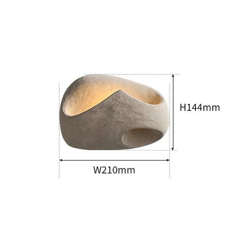 Wabi Sabi Style Cement Wall Lamp, Japanese Style Creative Wall Light for Art Hotel Livingroom Background Bedroom LED Lighting