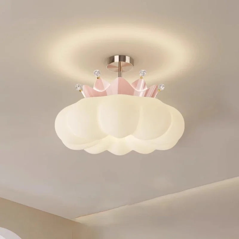 2025 New Crown LED Pendant Lamp Children's Room Restaurant Boy Girl Bedroom with Remote Control Chandelier Study Lighting Decor