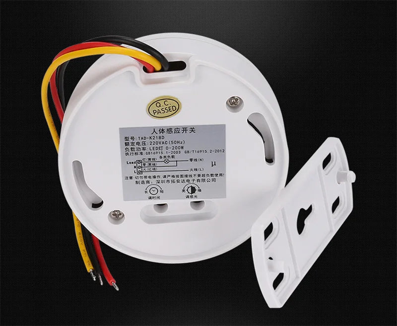 AC 220V 50Hz PIR Infrared Motion Automatic Sensor Detector Smart IR Light Switch Human Body Induction Indoor Outdoor Lamp