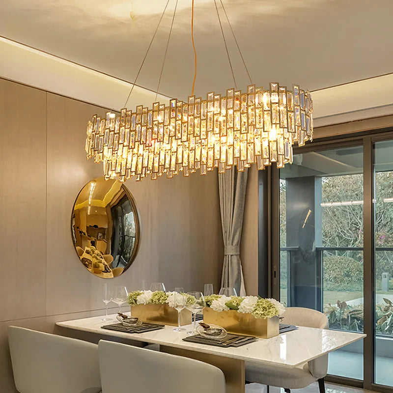 Luxury Crystal Ceiling Pendant Chandelier Lights Dining Room Chandeliers Lighting for Living Room Light Home Decor Lustre Salon