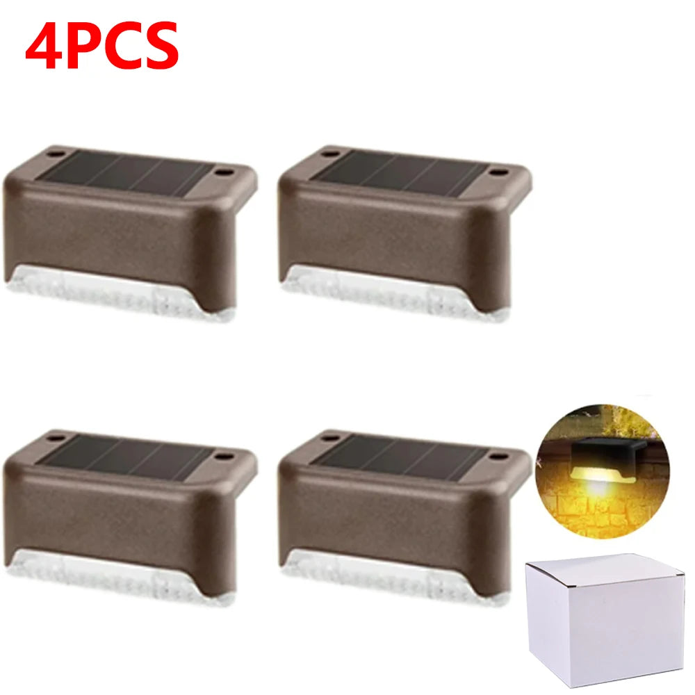 4/16 Pack Solar Step Lights Outdoor Motion Sensor - Waterproof Auto On/Off Stair Lamp