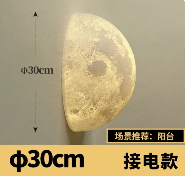 Bedroom Wall Light 3D Moon Bedside Wall Lamp Moon Light Atmosphere Hallway Decorative Background Creative Lighting Luminaira