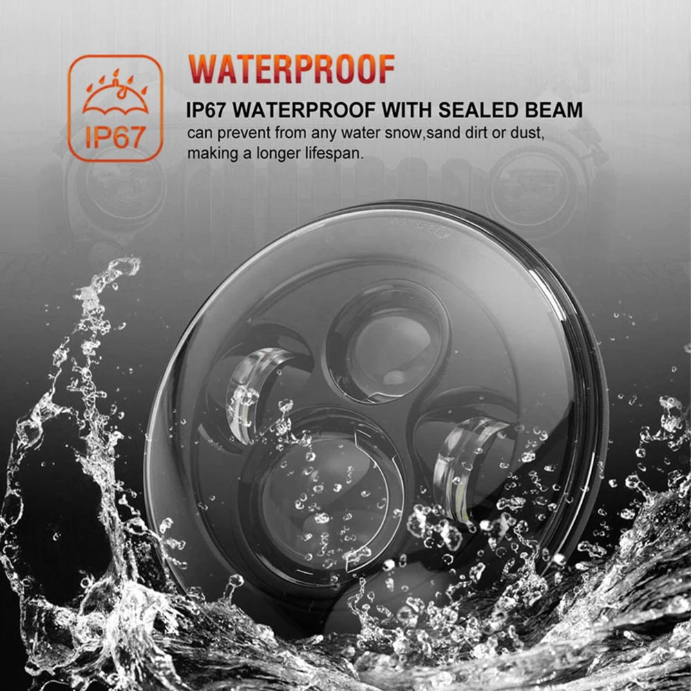 7 Inch LED Headlights for Jeep Wrangler Off Road suzuki samurai led Spotlights 7 inch Headlamp Angel Eyes DRL Running Lamp H4 H13