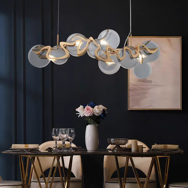 Light Luxury Modern Creative Cloud Glass Pendant Light Simple All Copper Lighting Room Decor for Living Rooms Villa Restaurant
