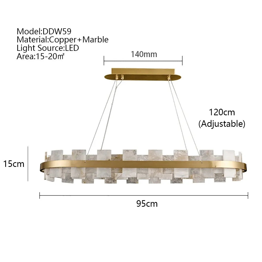 Modern LED Chandeliers Lighting For Living Room Foyer Bedroom Restaurant Pendant Lamps Natural Marble Decoration Lustre Fixtures