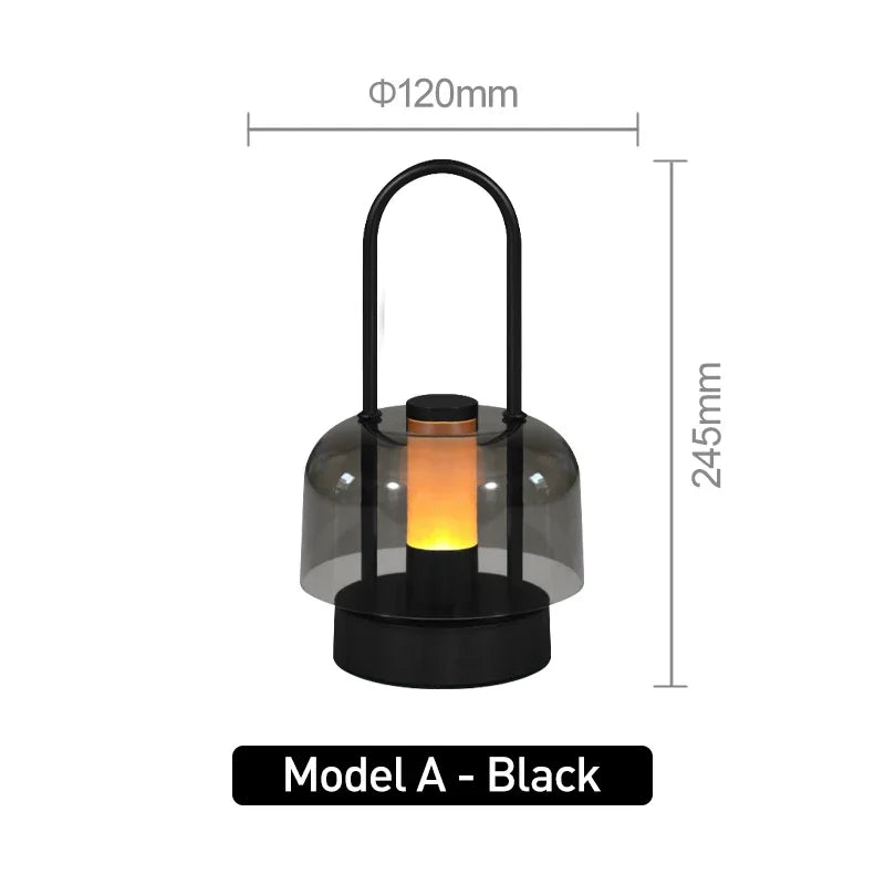 Modern Retro Nordic Desk Lamp - Rechargeable Cordless Indoor Table & Camping Lamp