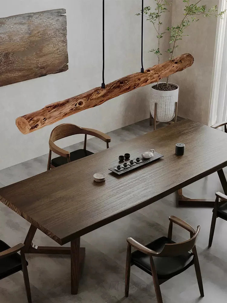 Modern Minimalist Wood Pendant Lights Style Kitchen Bar Dining Room Hang Lamp Cord Adjustable Warm New Design