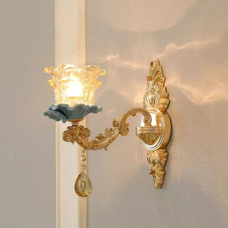 Large Blue Ceramic Chandelier Modern Crystal Glass Fixture Dining Room Contemporary Chandelier For Living Room Home Lighting