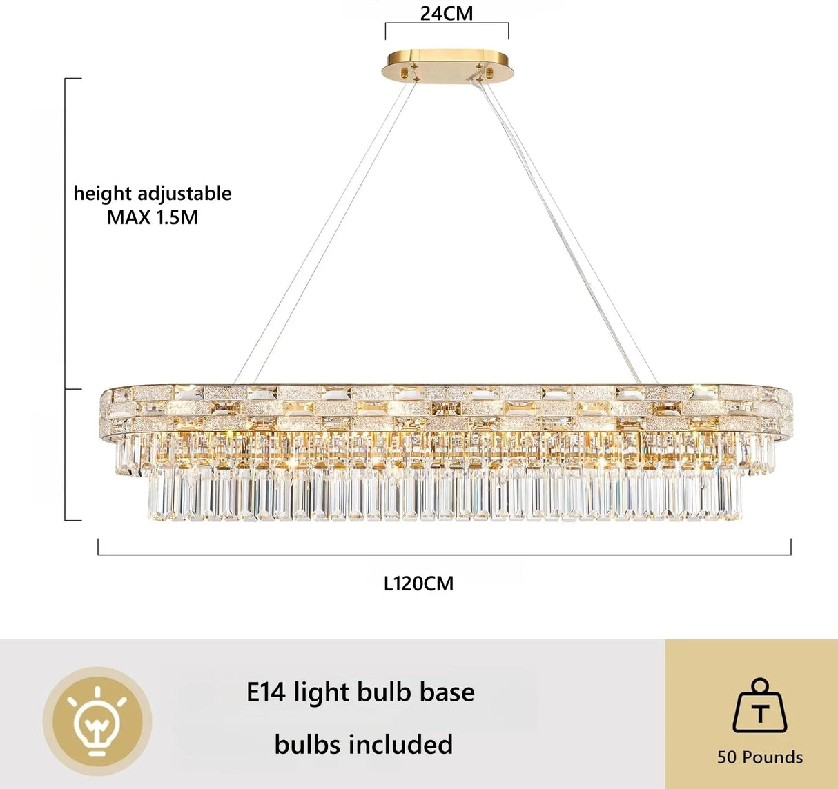 Modern Gold Crystal Chandeliers for Dining Room Living Room Vila Luxury Large Chandelier Pendant Light Fixture Kitchen Island