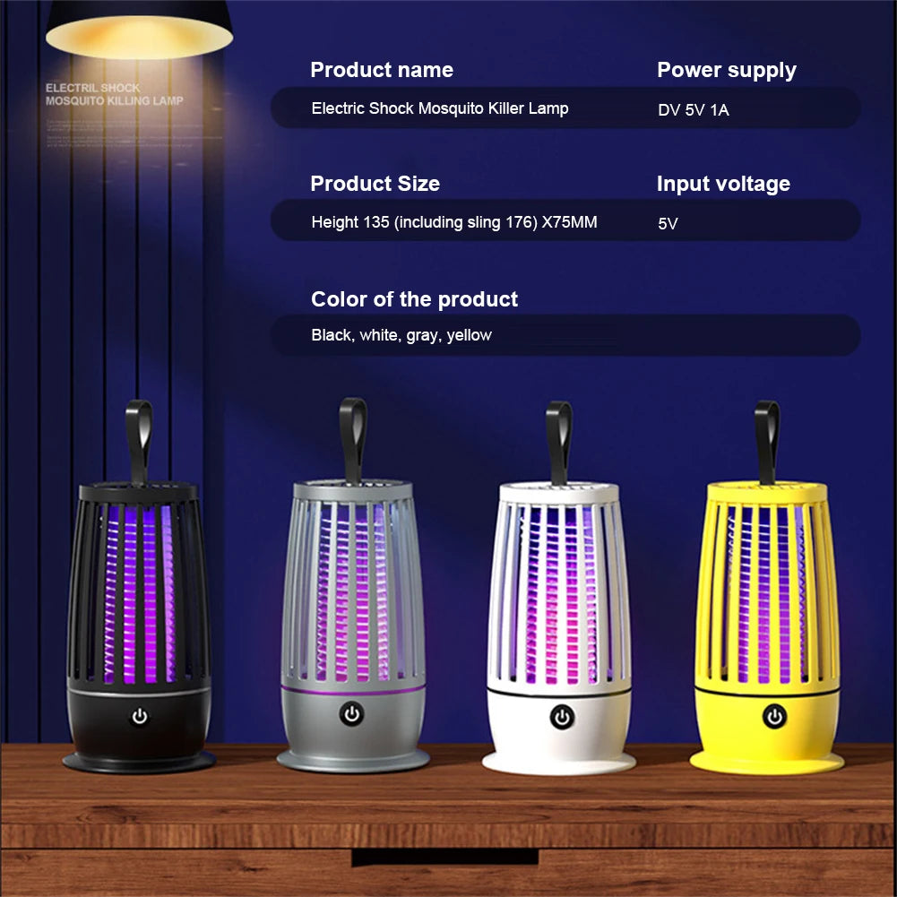 USB Rechargeable Electric Mosquito Swatter Two-in-one Light-controlled Electric Mosquito Swatter Shelters Tent Camping Tools