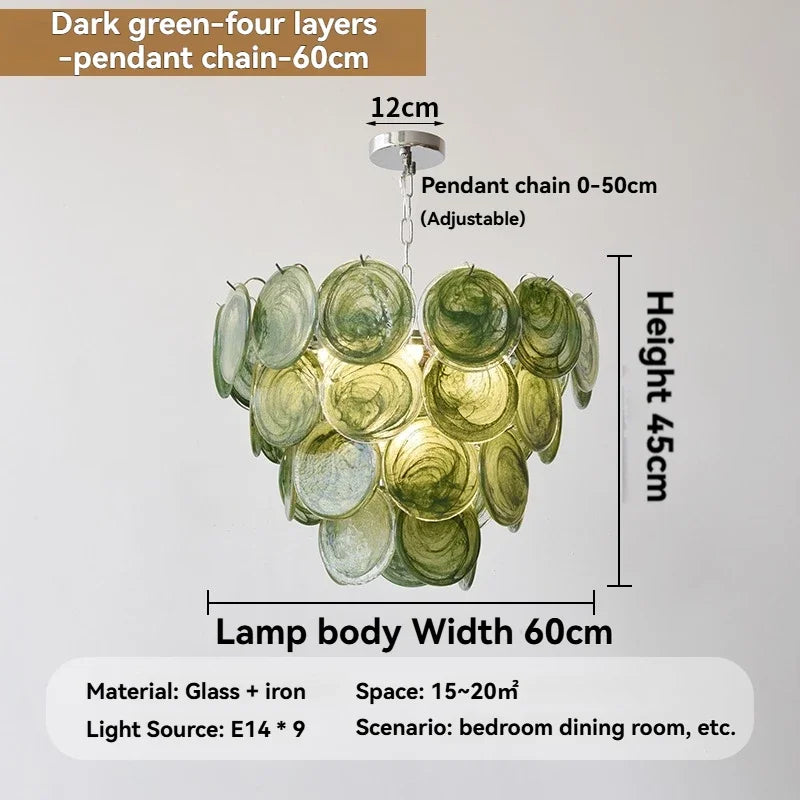 French Glass Chandelier Simple Crystal Pendant Light for Living Room Bedroom Dining Room Home Decor Indoor Lighting Hanging Lamp