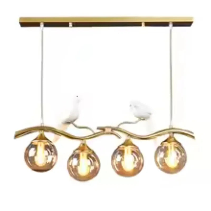 Nordic LED Glass Chandelier Modern Creative Bird Restaurant Dining Table Glass Pendant Light Living Room Bar Counter Decoration