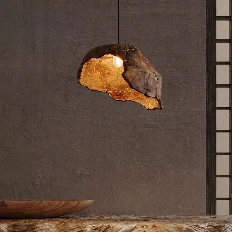 Wabi sabi Style Dried Lotus Flower Pendant Lamp Japanese Retro Zen Theme Decorative Hanging Light for Guesthouse Pendant Light