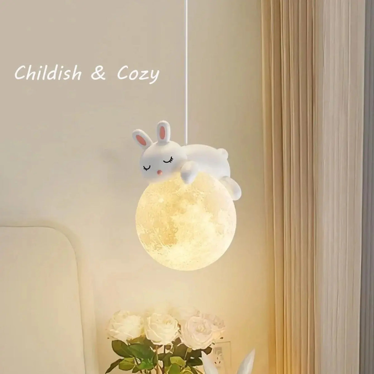 Children's Room Little Bear Pendant Lights LED Minimalist Chandelier Nordic Home Decoration Bedroom Bedside Hanging Lamp Fixture