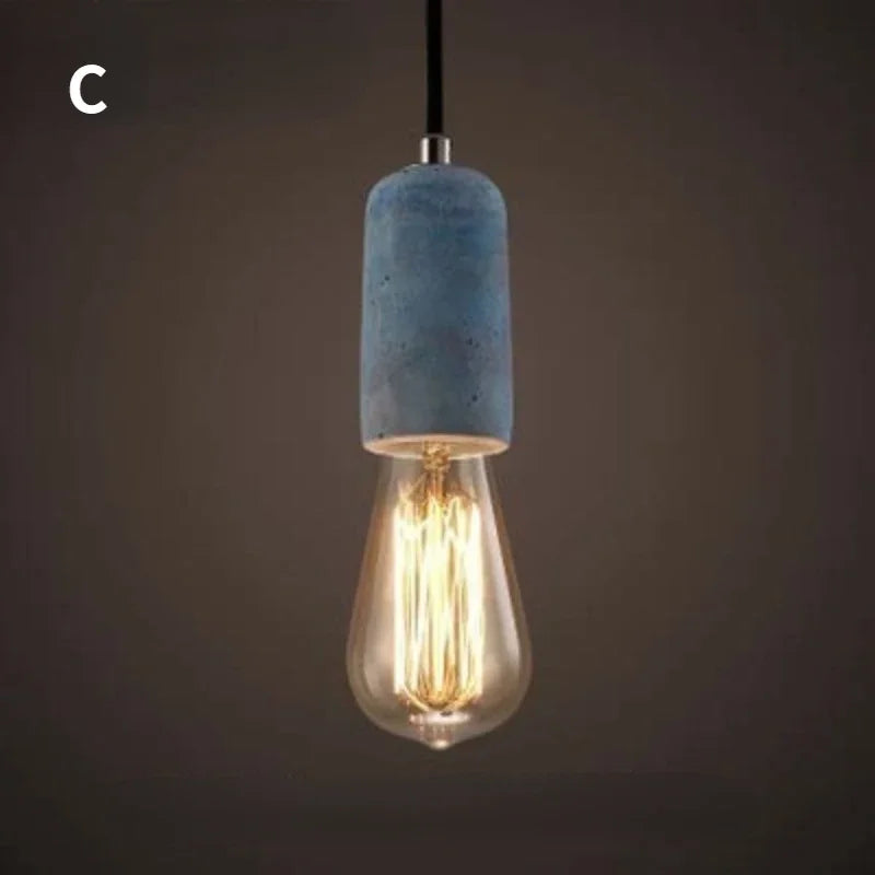 American Vintage Single Head E27 Chandelier Creative Personality Restaurant Bar Aisle Stairs Bedroom Bed Cement Chandelier