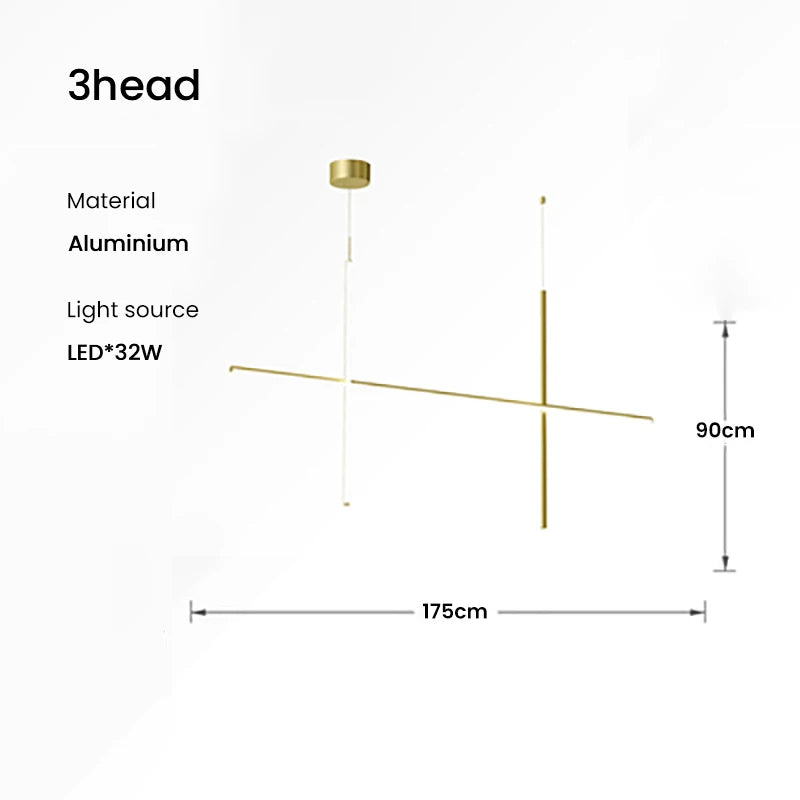 COORDINATES Pendant Light Italy Designer Tube Gold Chandeliers for Kitchen Hotel Staircase Linear scandinavian Pendant lamp